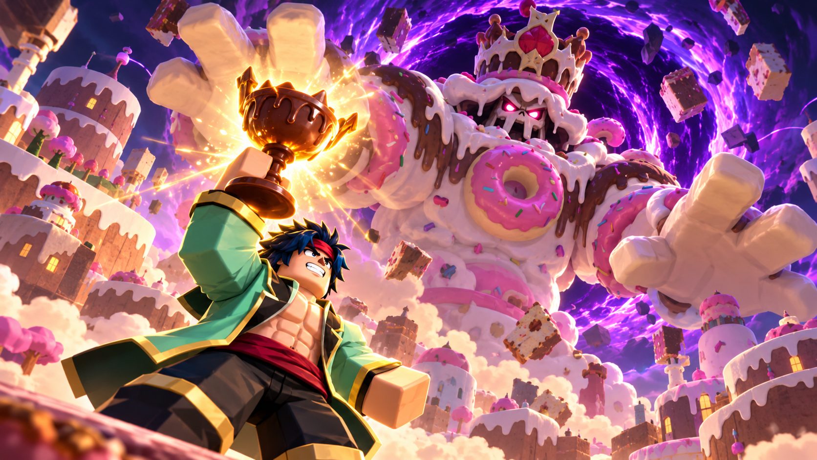 Blox Fruits Dough King: Spieler mit Sweet Chalice ruft den Boss