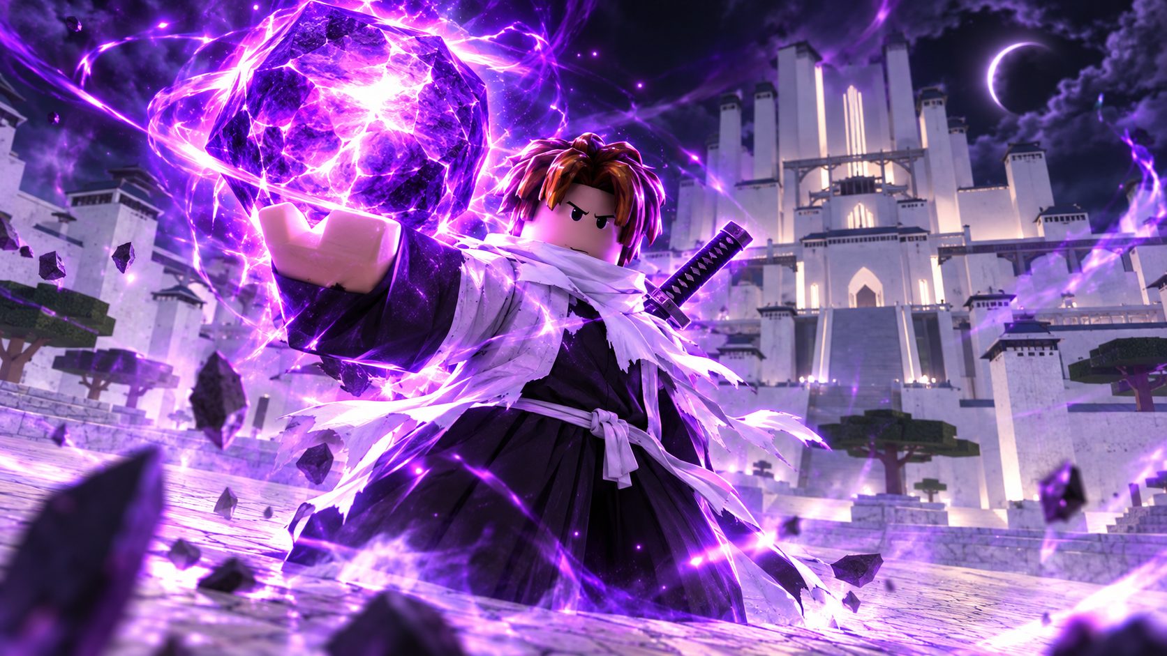 Type Soul Codes: Roblox-Krieger mit Schwert hält einen leuchtenden True Hogyoku