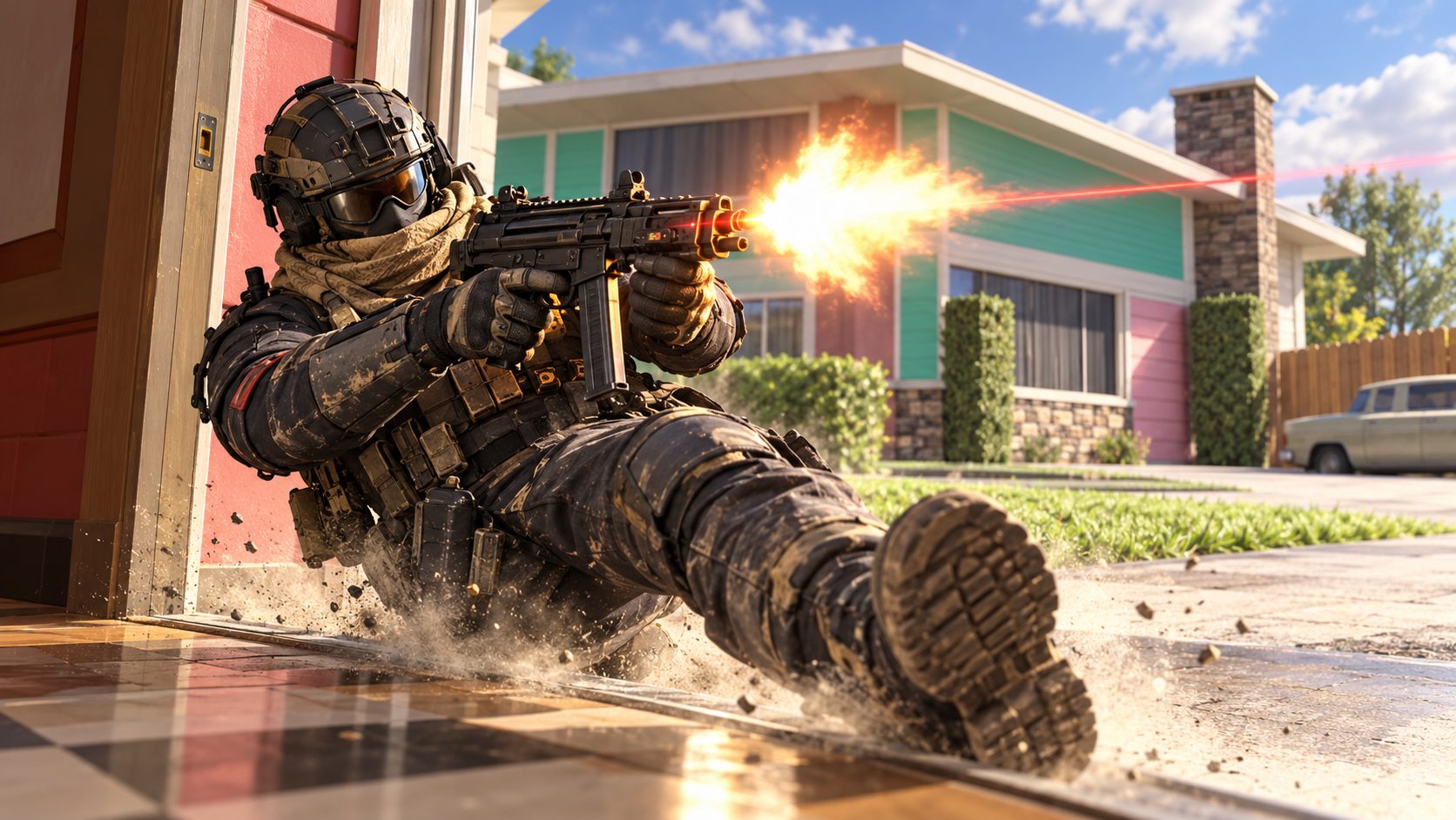 Call of Duty Mobile operator firing a QQ9 SMG, best gun in COD Mobile