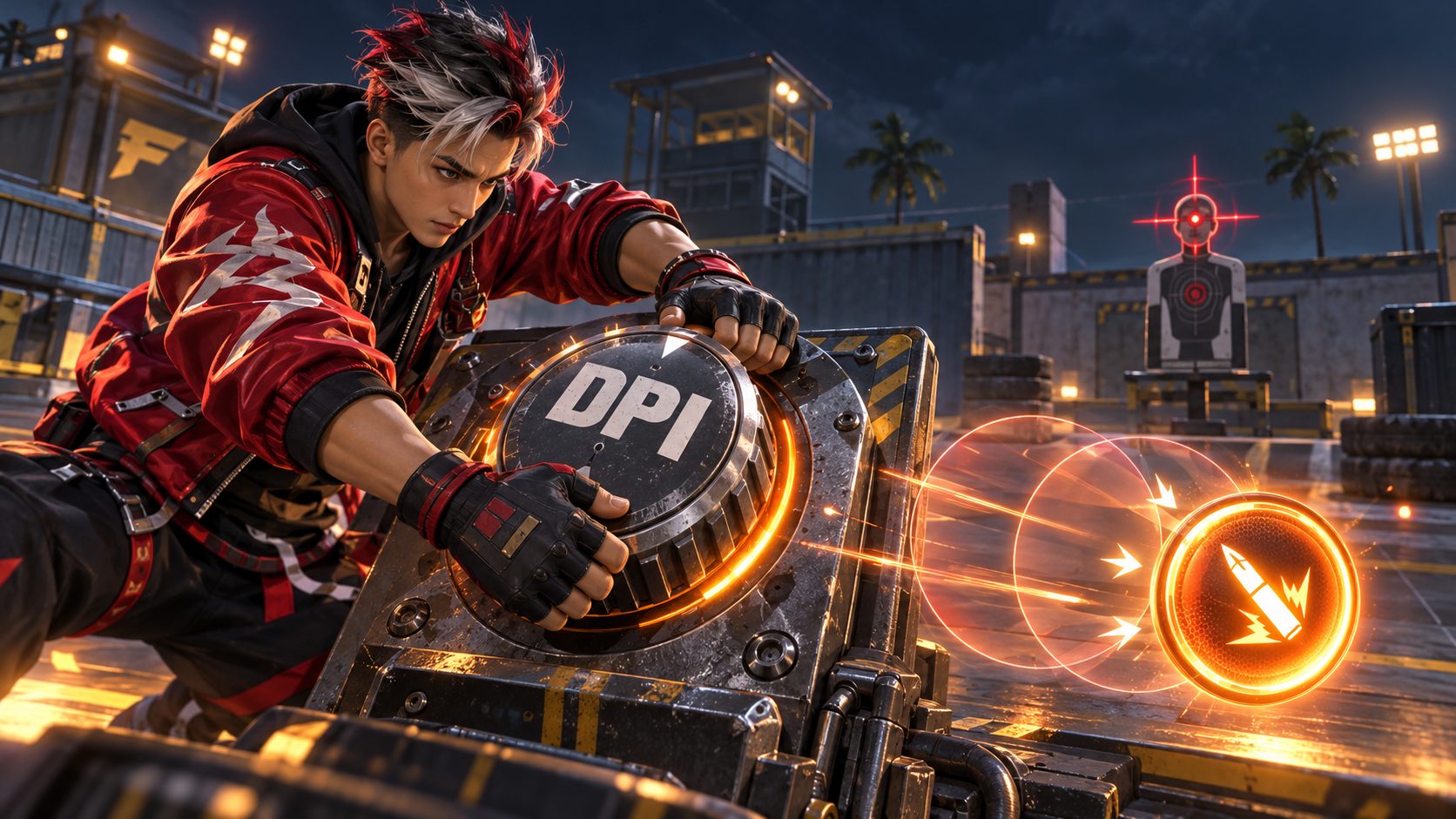 Free Fire DPI dial resizing the fire button for headshots