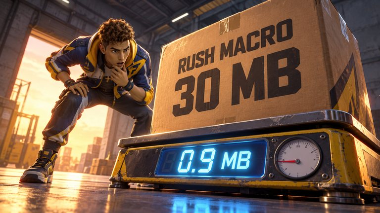 Rush Macro says it weighs 30 MB and you get this