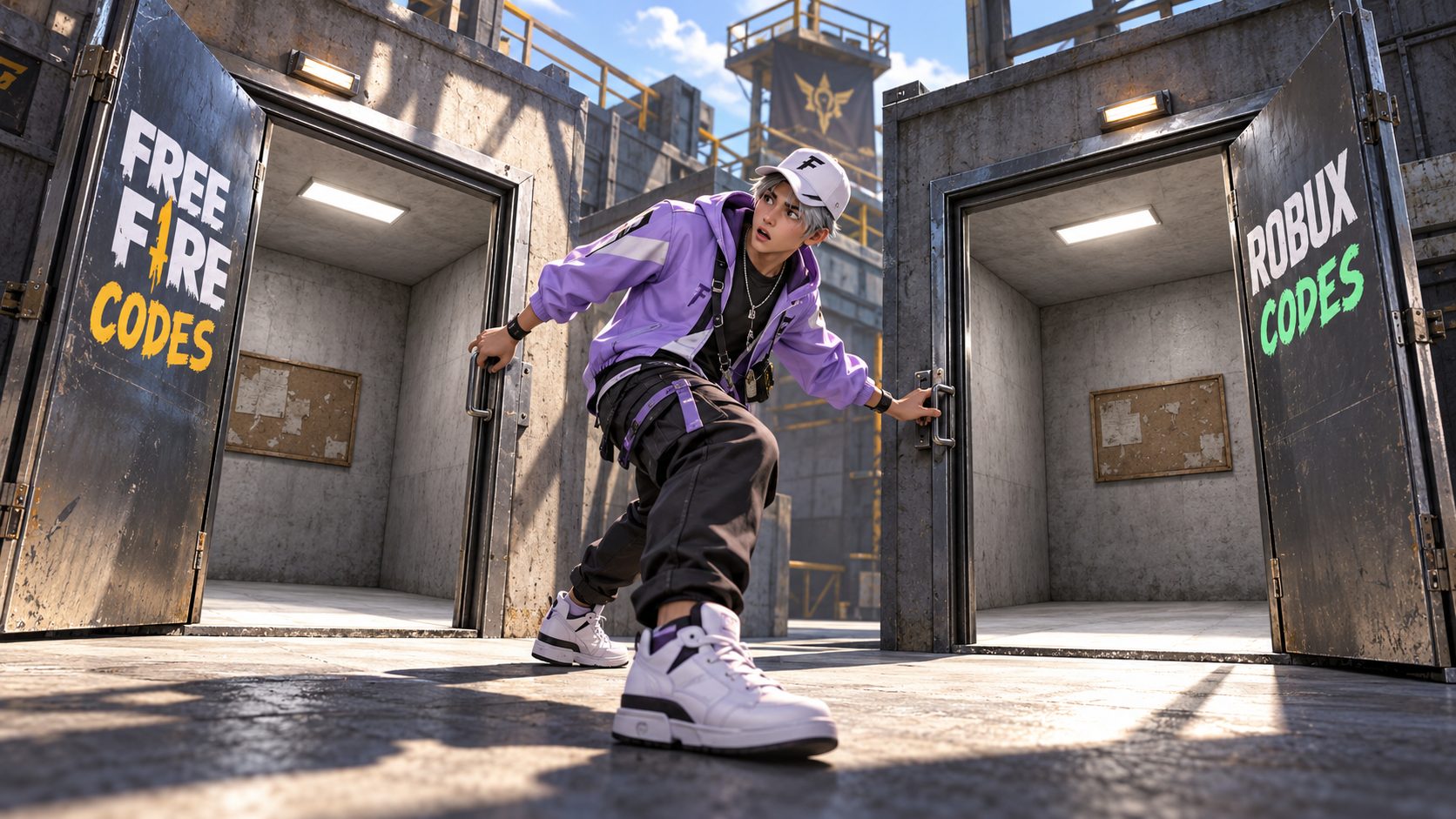 Saku Tomplo Free Fire codes and Robux codes buttons
