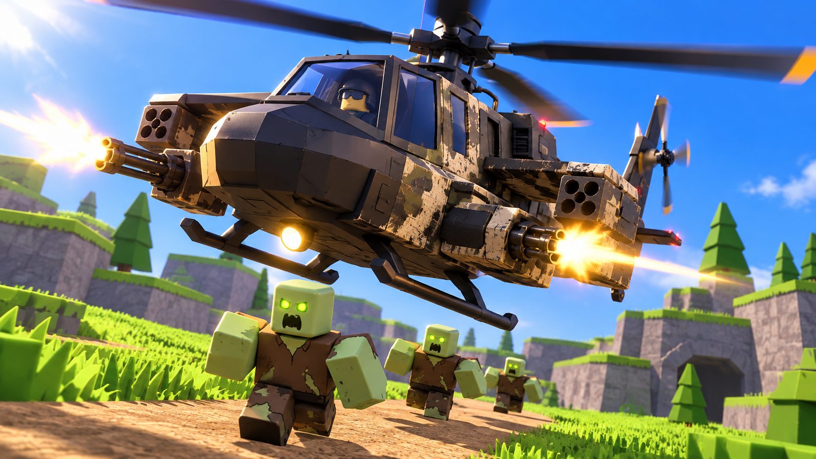 Pursuit tower with Mercenary skin from Tower Defense Simulator codes in Roblox