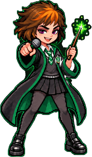 Merula de Hogwarts Mystery, la presentadora