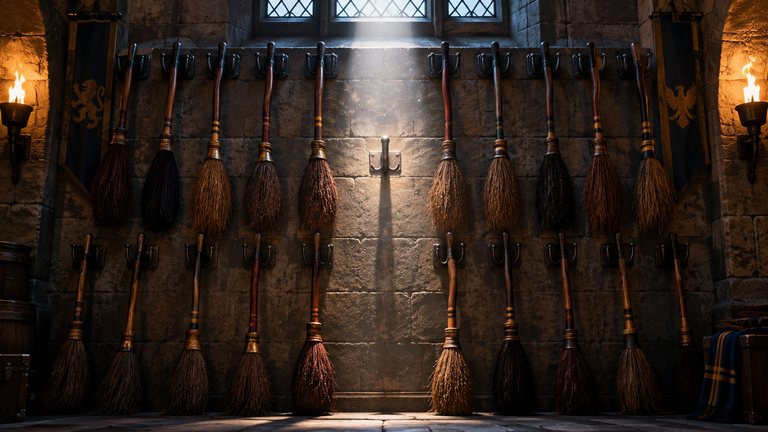¿Cuál de estas no es un tipo de escoba en Hogwarts Mystery?