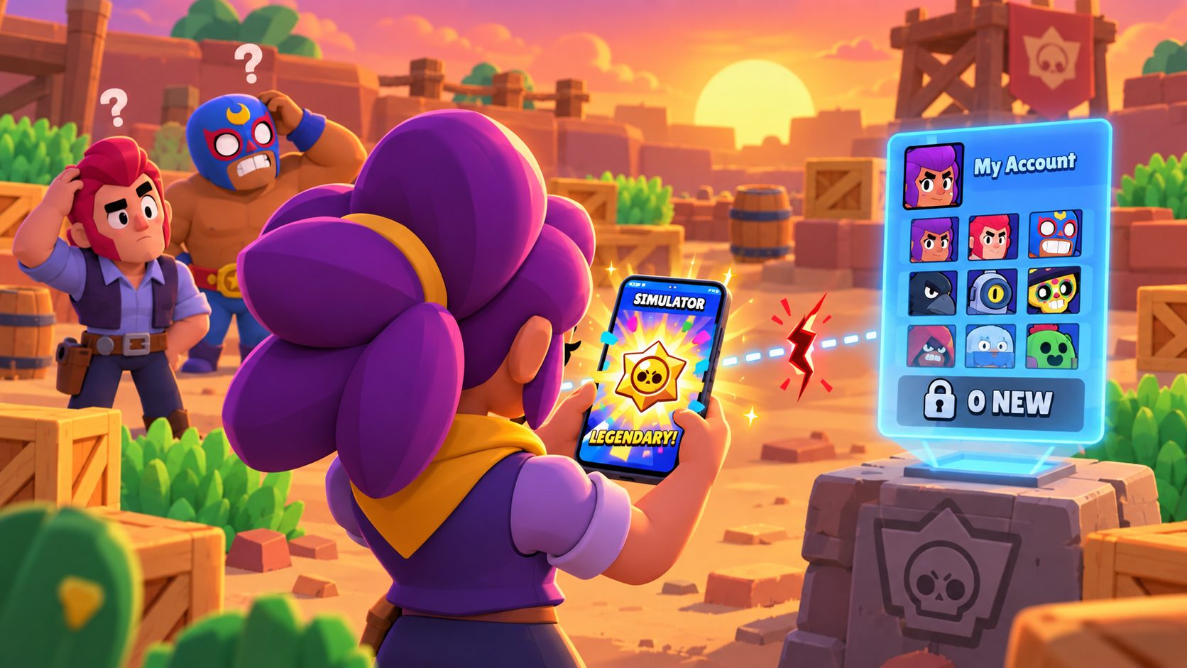 Shelly de Brawl Stars abre un premio Starr en un simulador del movil y su perfil real no cambia