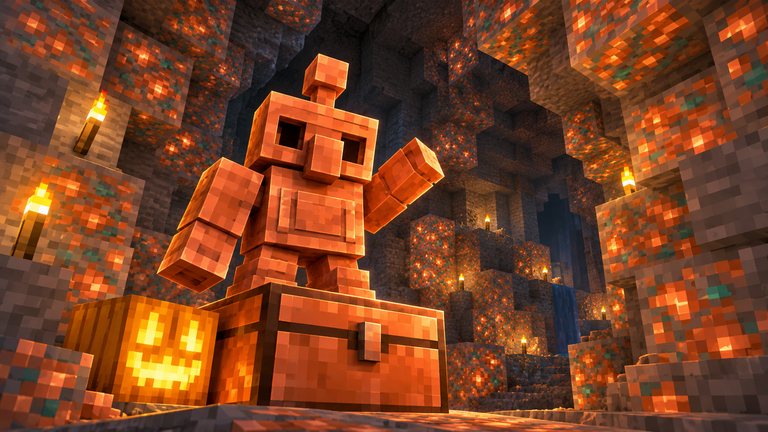 El golem de cobre de Minecraft nace con solo dos bloques