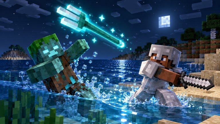 El tridente de Minecraft no se fabrica y así lo consigues
