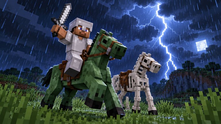 Minecraft te deja domesticar el caballo zombi y el esqueleto