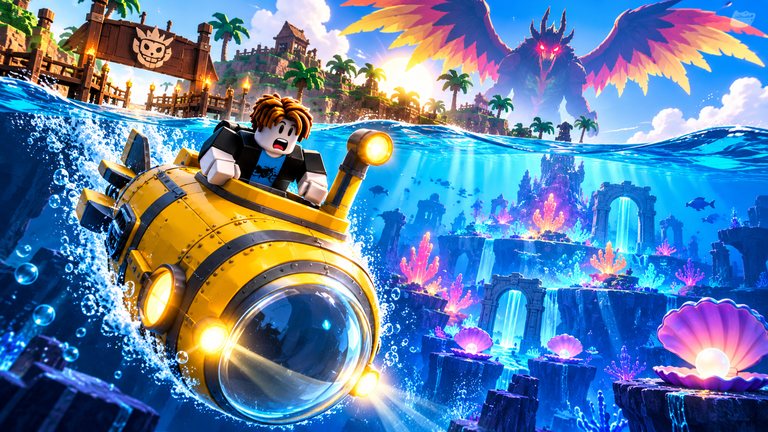 Isla Sumergida de Roblox Blox Fruits: abre el submarino