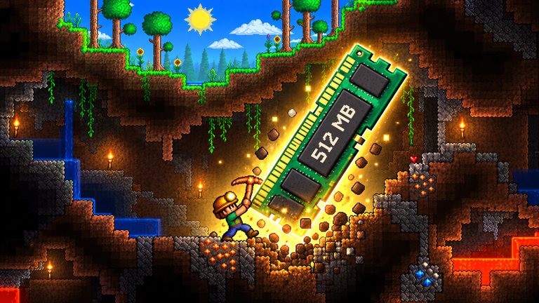 Terraria pide 512 MB de RAM y este juego de PC pide menos