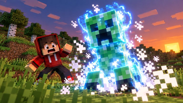El comando summon de Minecraft te invoca un creeper cargado