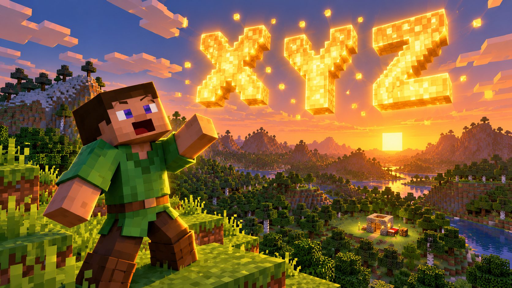 Jugador de Minecraft descubre unas enormes letras XYZ brillando sobre el mundo