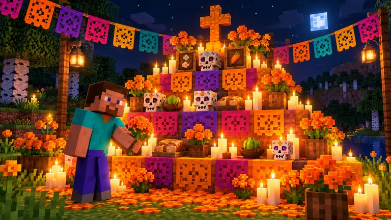 Ofrenda de Día de Muertos en Minecraft: así la construyes