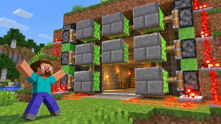 Minecraft: así se monta la puerta de pistón 3×3 paso a paso
