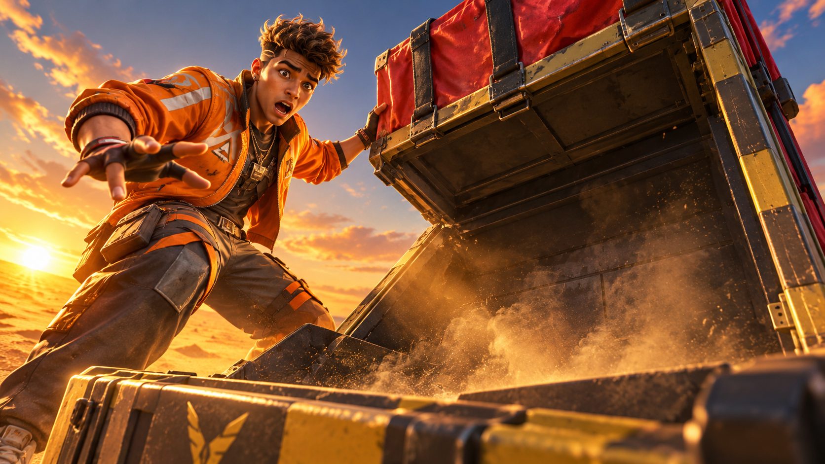 Un superviviente de Free Fire abre una caja de suministros y la encuentra vacía