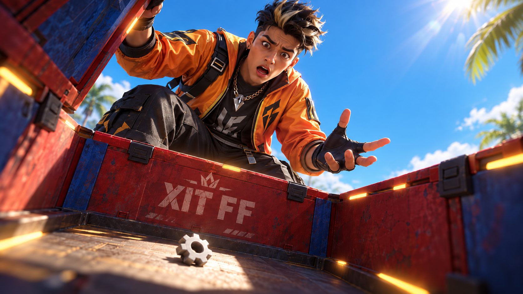 Superviviente de Free Fire abre una caja de suministros de Xit FF y solo encuentra un engranaje de ajustes